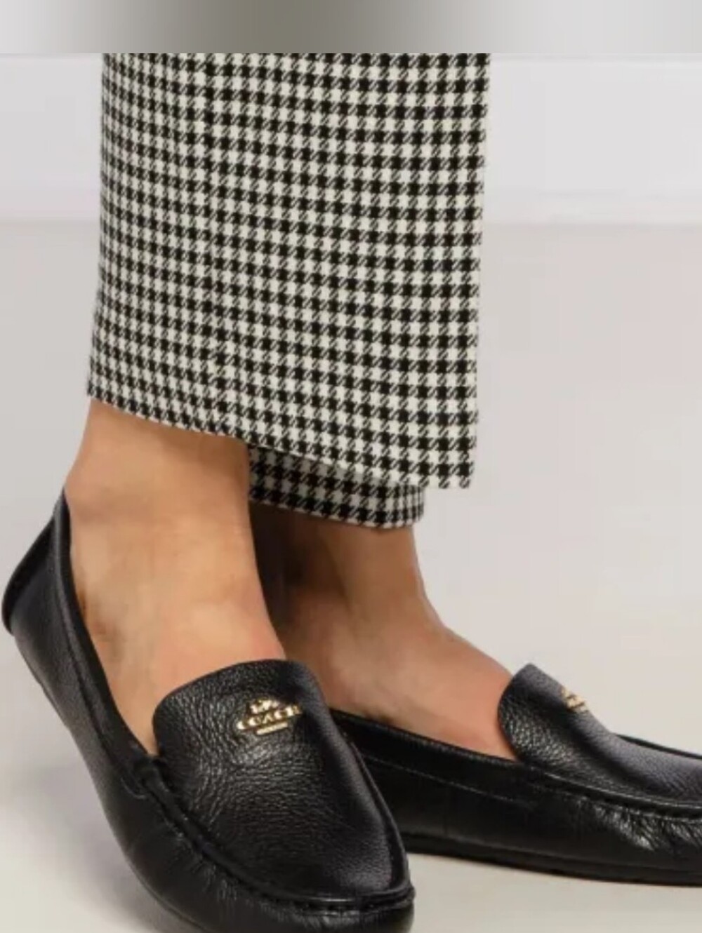 Coach Marley Driver Black Pebbled Leather Loafers ✨